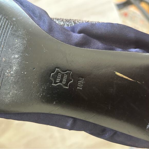 Linea Paolo Navy Satin & Black Patent Leather Ballet Flat - Picture 6 of 7